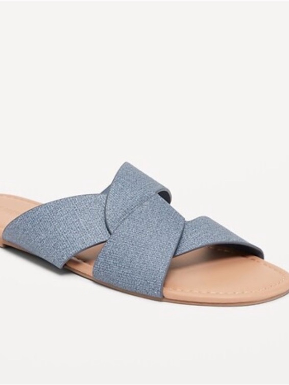 Old Navy Faux Leather Crisscross Slide Sandal in Chambray Blue